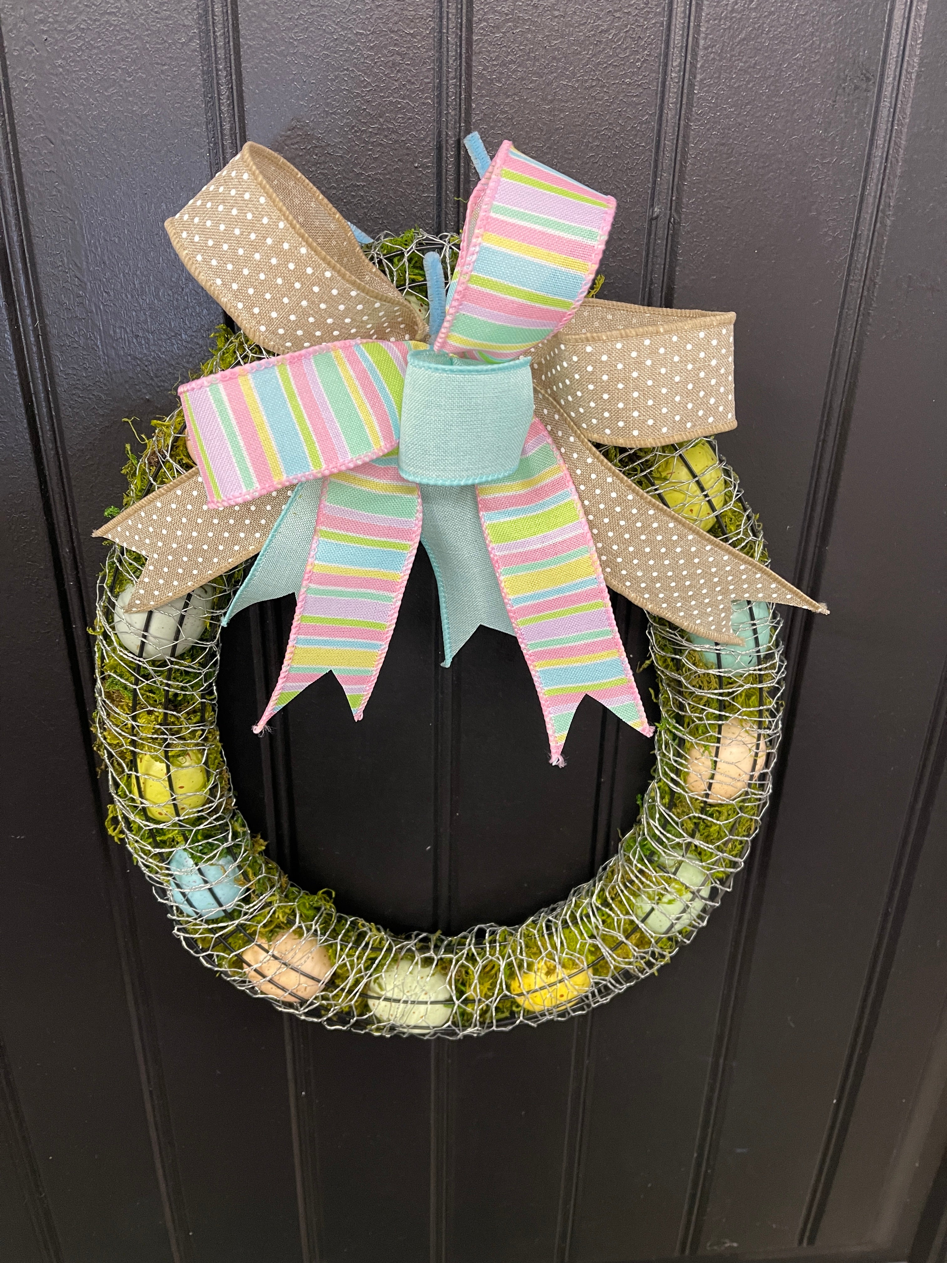 Spring Farmhouse Country Egg Wreath, Rustic Easter Wall Decor, KatsCreationsNMore