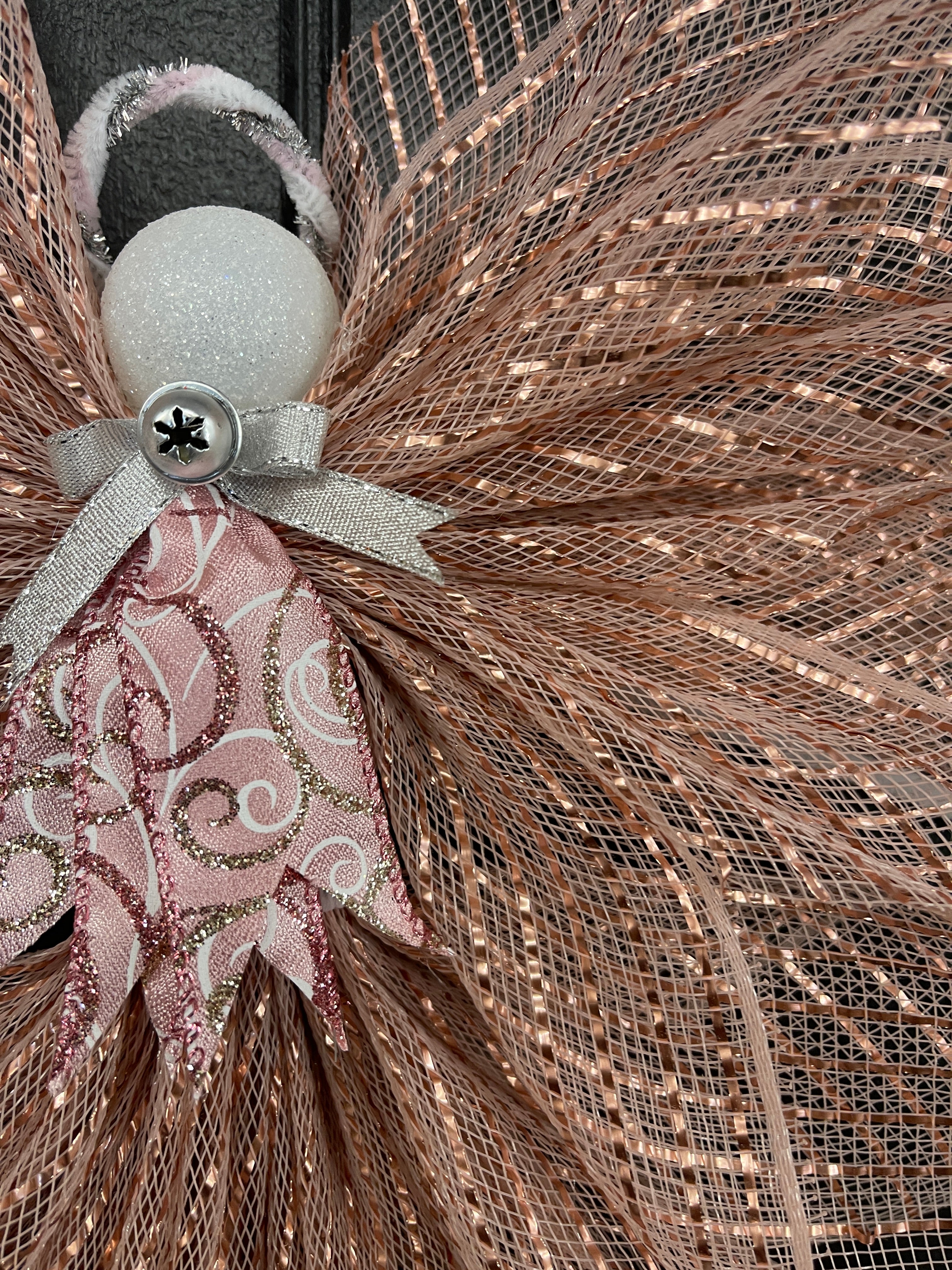 Rose Gold Angel Tree Topper, Christmas Angel Decor, Graveside Memorial, Guardian Prayer Angel Reminders, KatsCreationsNMore