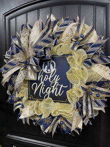 Oh Holy Night Nativity Wreath, Christmas Religious Front Door Decor, KatsCreationsNMore