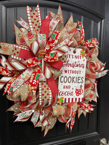 Gingerbread Christmas Cookie Wreath, Seasonal Holiday Baking Front Door Decoration, KatsCreationsNMore