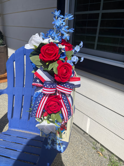 Patriotic Floral Lantern Swag