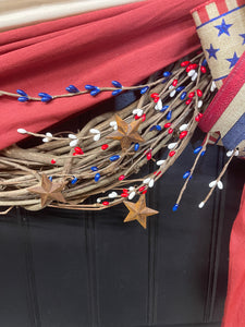 Rustic Americana Flag Grapevine Wreath | Patriotic Front Door Decor | 4th of July Wreath | Veterans Day | Rustic Country Americana Home Accent, KatsCreationsNMore