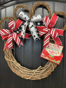 Dog Paw Print Grapevine Christmas Wreath – Pet Lover Holiday Door Decor, Storm Door Friendly | Handmade Gift for Dog Moms, KatsCreationsNMore