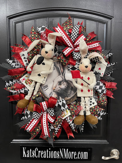 White Rabbits House of Cards Wreath, KatsCreationsNMore