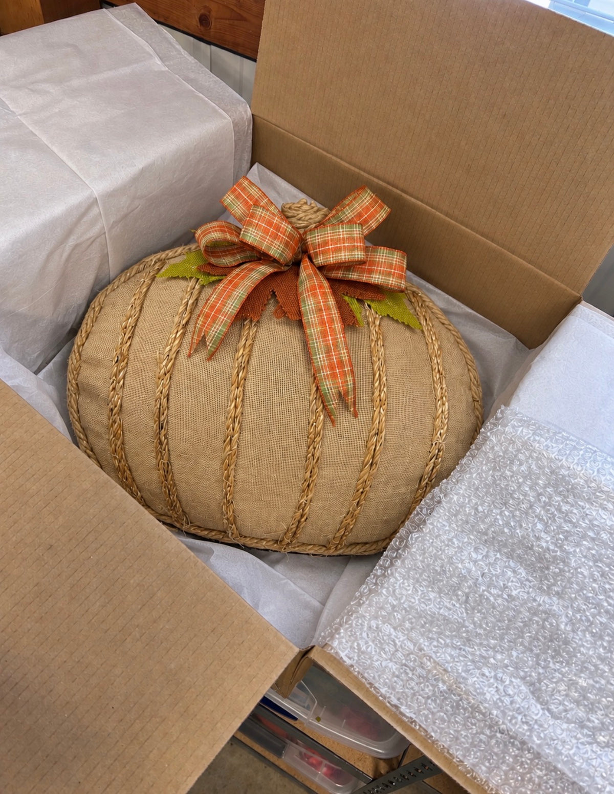 Rustic Fall Burlap Pumpkin Wreath, KatsCreationsNMore