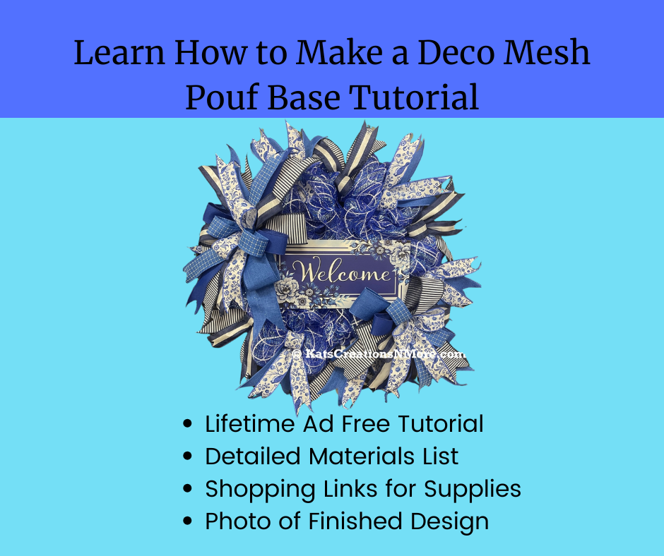 How To Make a Deco Mesh Pouf Wreath Base Welcome Wreath Making Tutorial