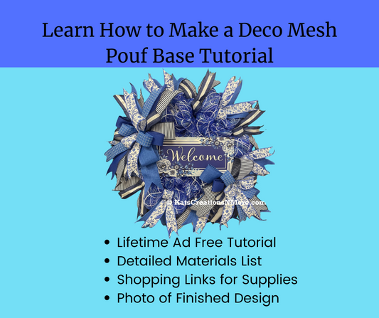 How To Make a Deco Mesh Pouf Wreath Base Welcome Wreath Making Tutorial