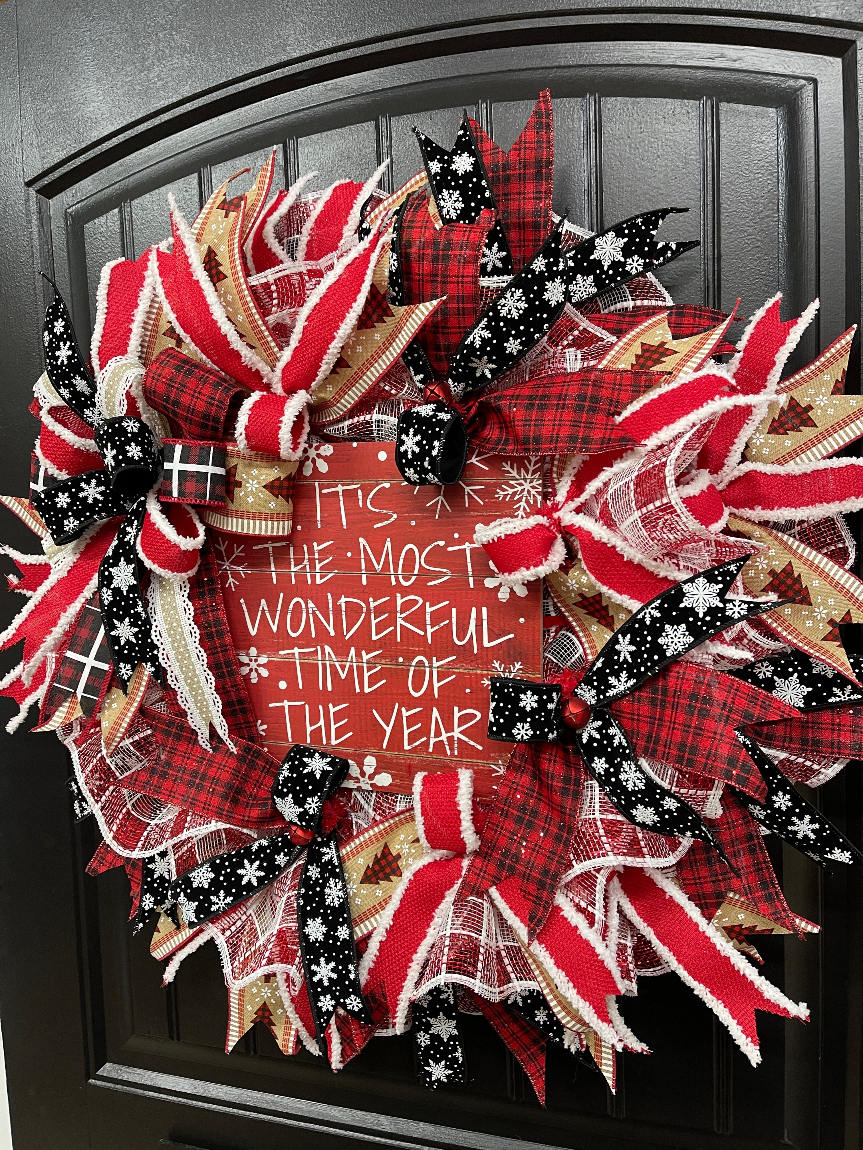It’s The Most Wonderful Time of the Year Christmas Buffalo Plaid Wreath