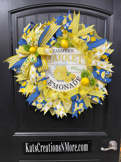 Farmers Market Fresh Lemonade, Kitchen Decor, Summer Lemons Front Door Decor, KatsCreationsnMore