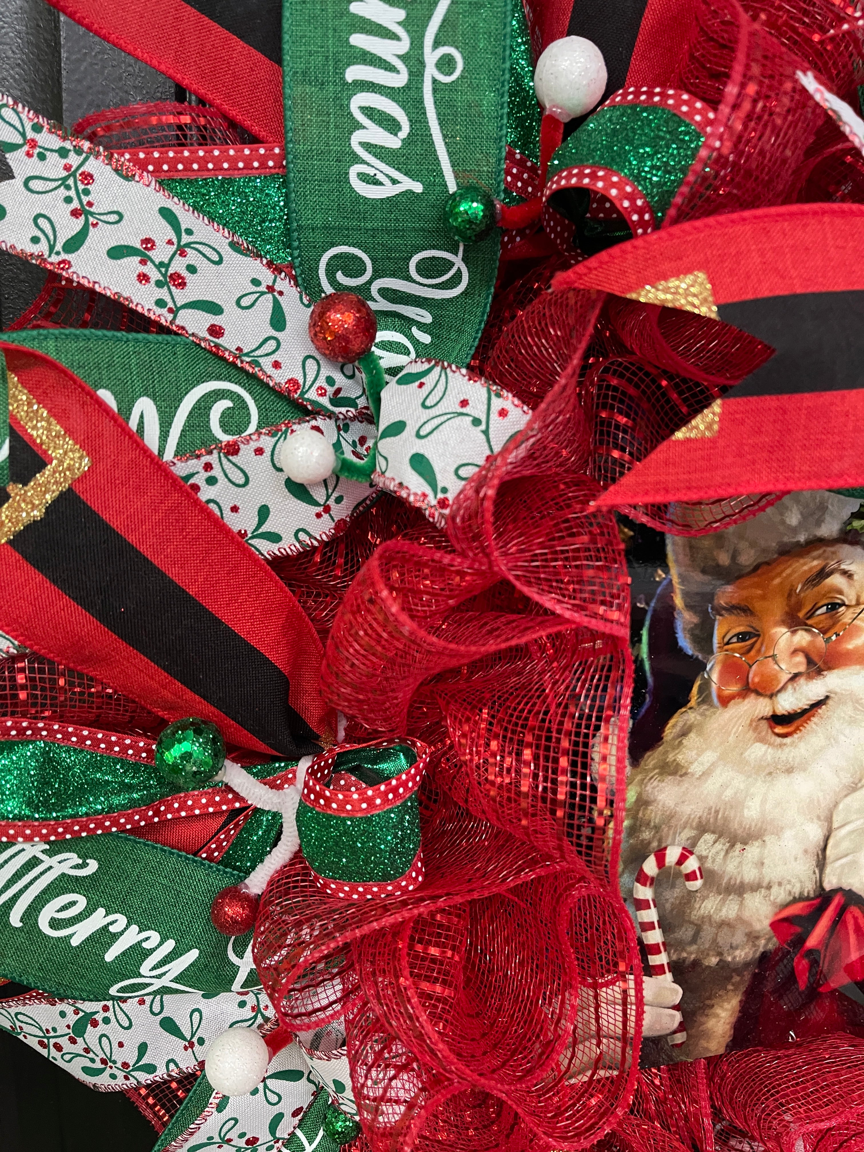 Santa’s Magic Key Christmas Wreath, Holiday Front Door Decor, KatsCreationsNMore
