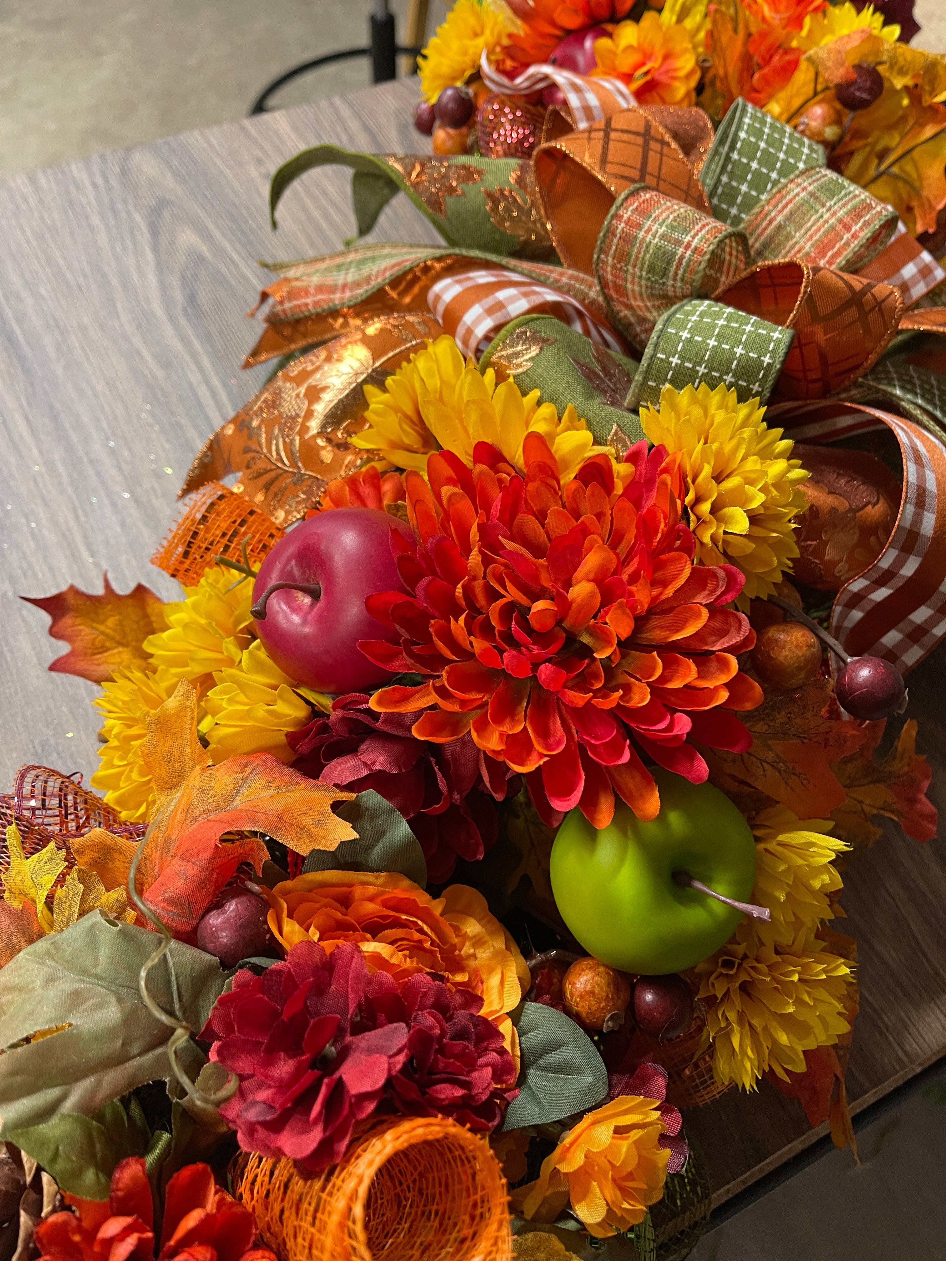 Fall Mailbox Swag, Autumn Floral Centerpiece, Thanksgiving Table Runner, KatsCreationsNMore