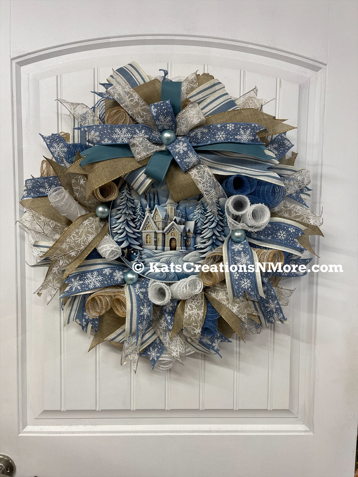 Country Winter Church Wreath, KatsCreationsNMore