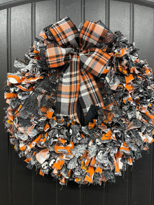 Nightmare Before Christmas Halloween Themed Rag Wreath, KatsCreationsNMore