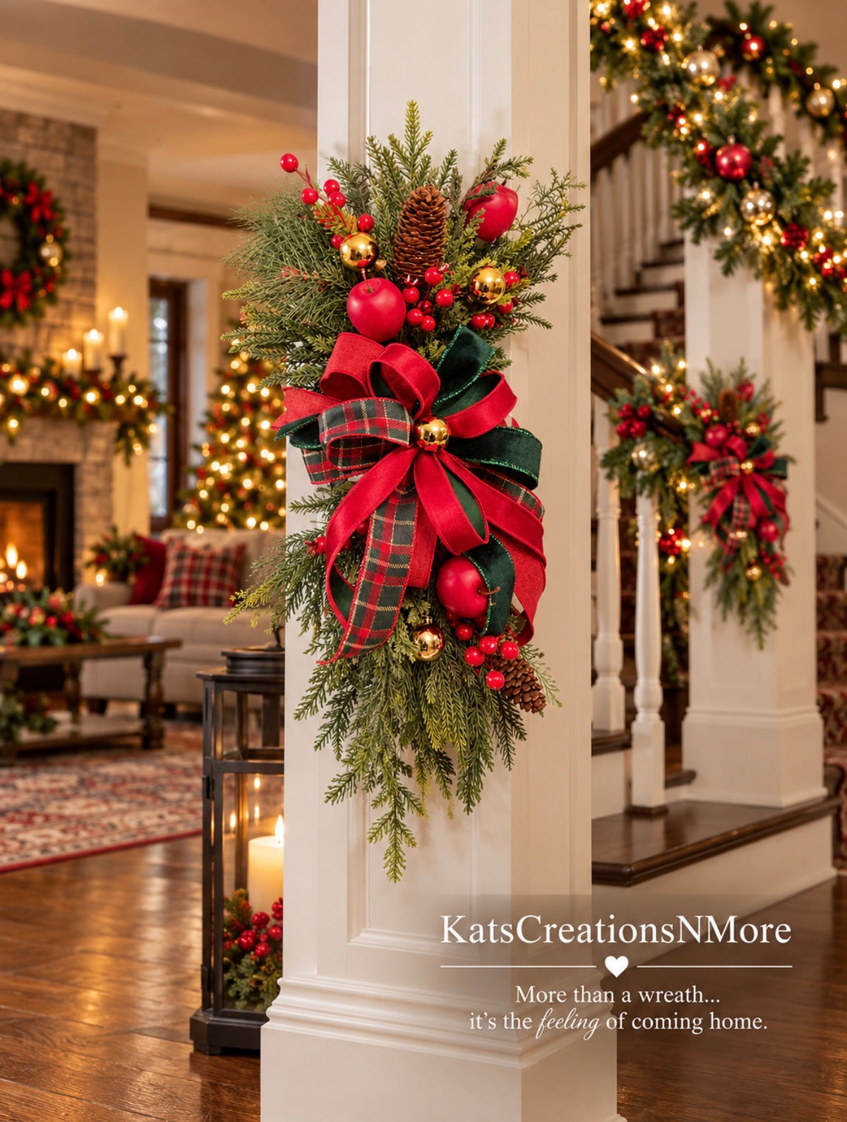 Christmas at the Orchard | Handmade Evergreen Holiday Swag