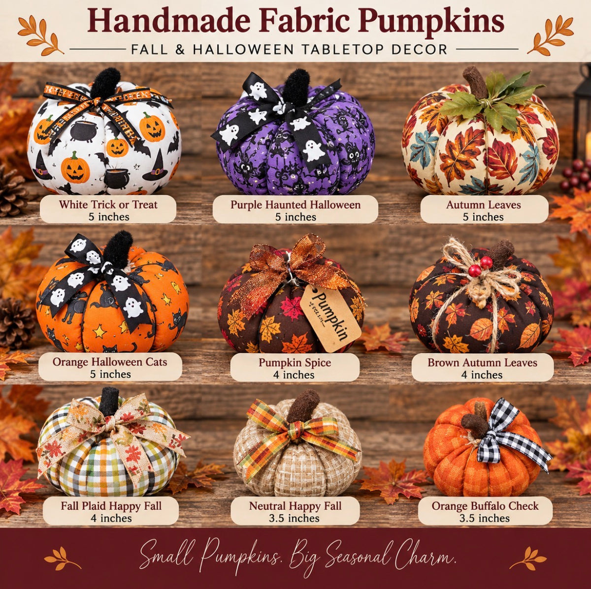 Handmade Fabric Pumpkins | Fall & Halloween Tabletop Decor