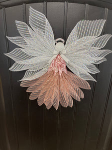 Rose Gold Christmas Angel Tree Topper, Guardian Angel, Graveside Memorial, KatsCreationsNMore