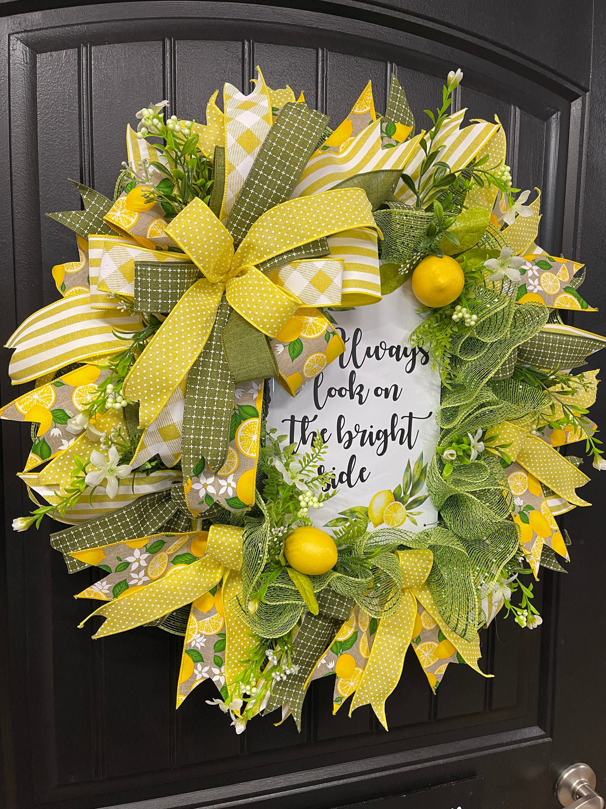 Summer Lemon Deco Mesh Wreath, Lemon Front Door Wreath, Bright Side Wreath, Summer Door Decor, Yellow Lemon Wreath, Always Look On The Bright Side Lemon Deco Mesh Wreath, KatsCreationsNMore