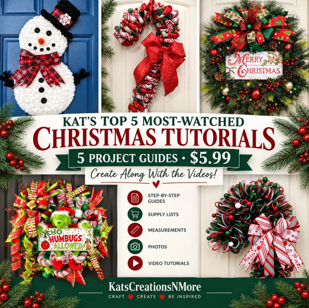 Top 5 Most-Watched Christmas Wreath Tutorials | Project Guide Bundle