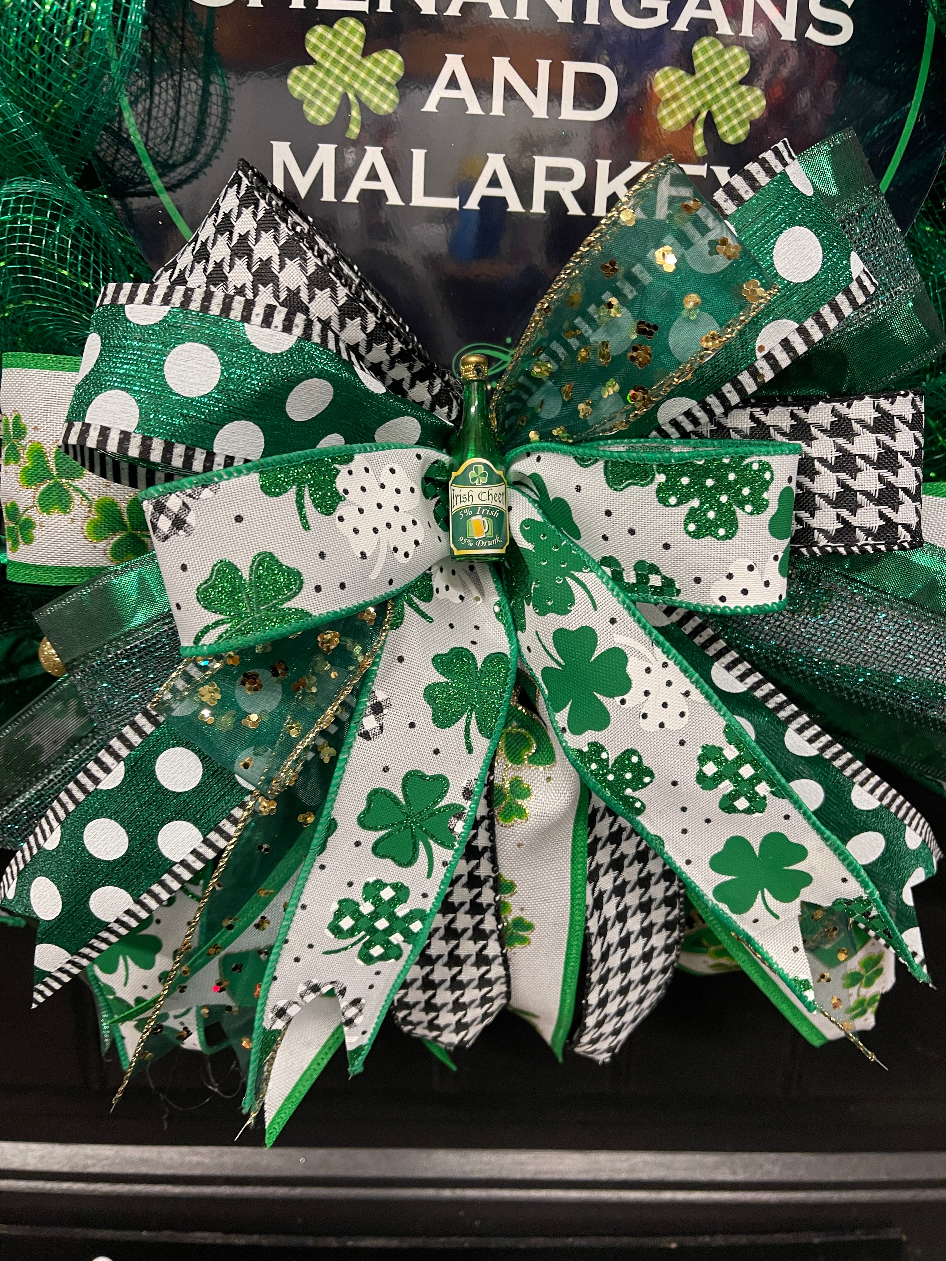 I Like Shenanigans and Malarkey St Patrick’s Wreath, Luck of the Irish Front Door Decor, KatsCreationsNMore