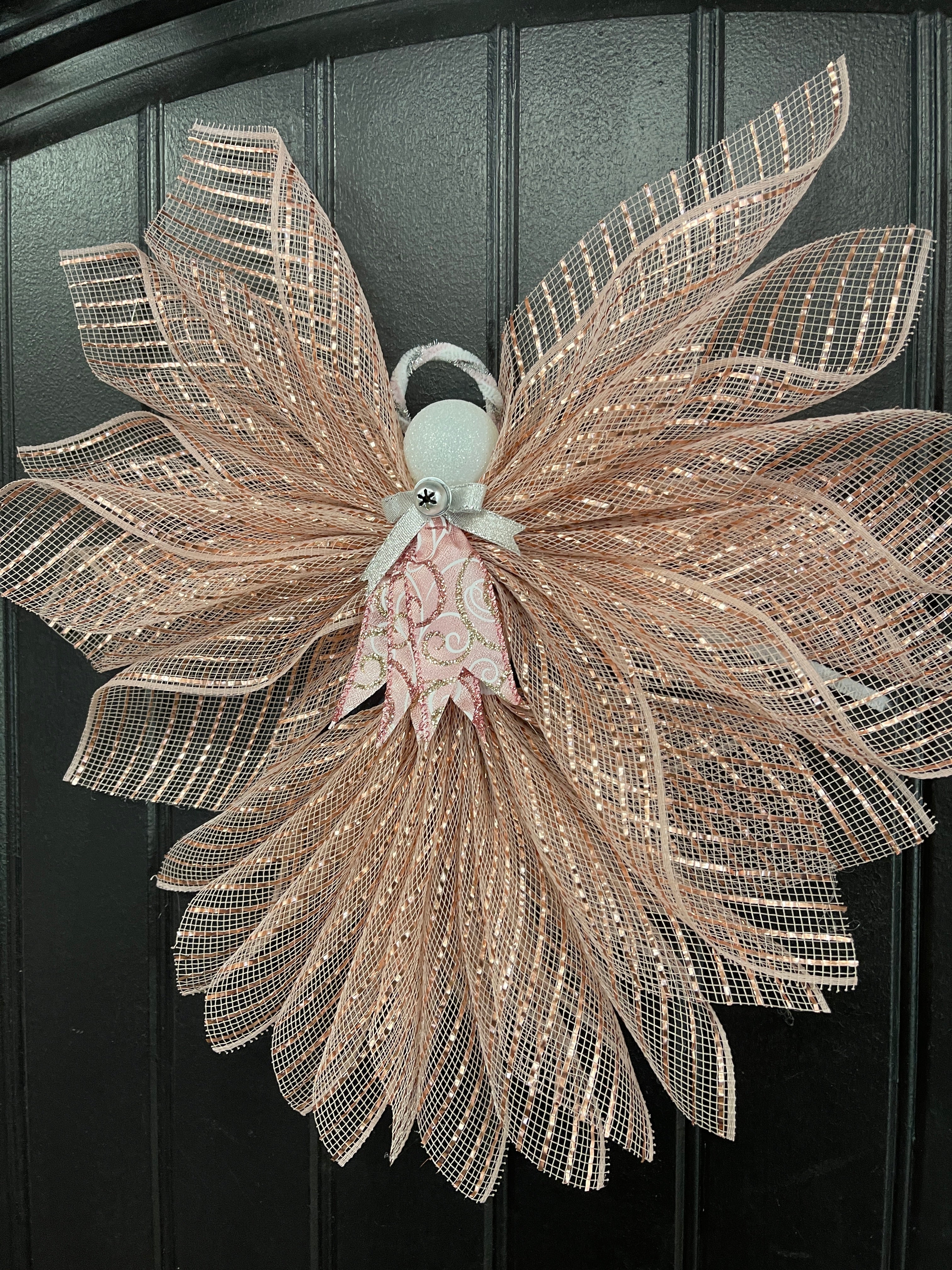 Rose Gold Angel Tree Topper, Christmas Angel Decor, Graveside Memorial, Guardian Prayer Angel Reminders, KatsCreationsNMore