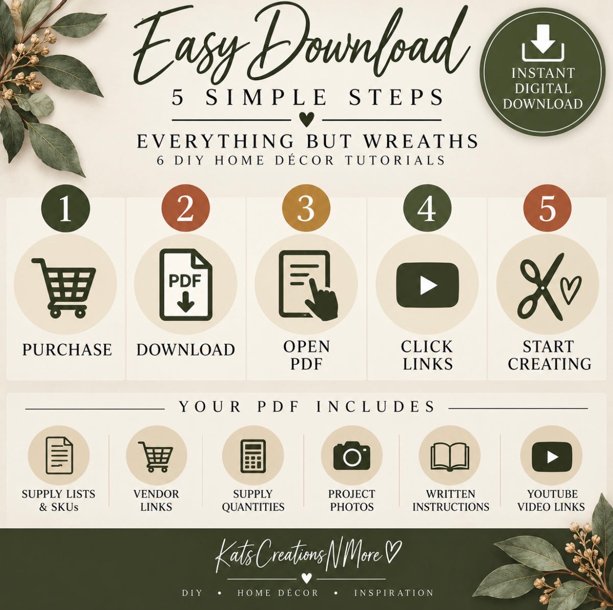 Everything But Wreaths | 6 DIY Home Decor Video Tutorials Digital Bundle