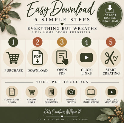 Everything But Wreaths | 6 DIY Home Decor Video Tutorials Digital Bundle