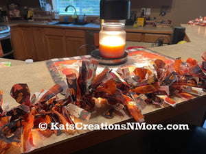 Fall Lighted Fabric Garland, Seasonal Holiday Autumn Rustic Home Decor