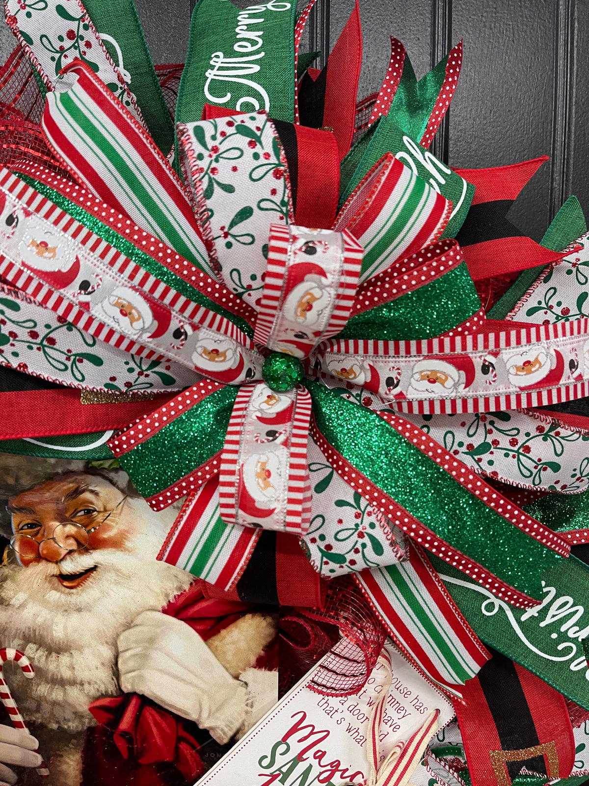 Santa’s Magic Key Christmas Wreath, Holiday Front Door Decor, KatsCreationsNMore