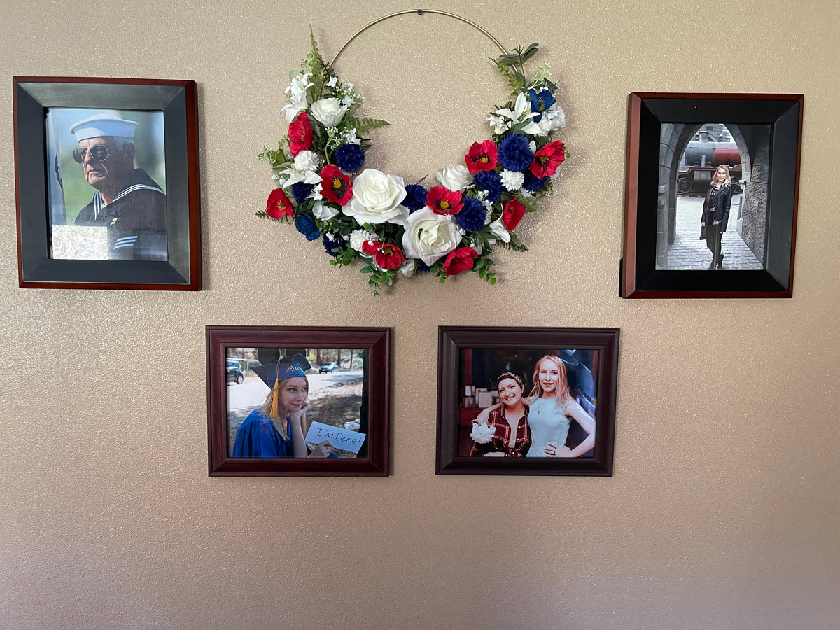 Patriotic Floral Hoop Wreath