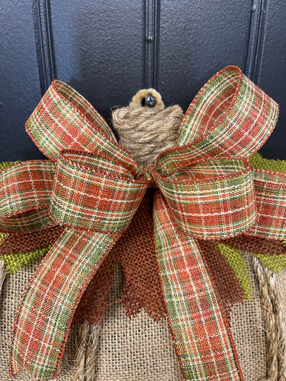Rustic Fall Burlap Pumpkin Wreath, KatsCreationsNMore