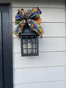 Halloween Bow Set, Mantle Bows, Carriage Light Decor, Fall Outdoor Decor, Stairway Bow Set