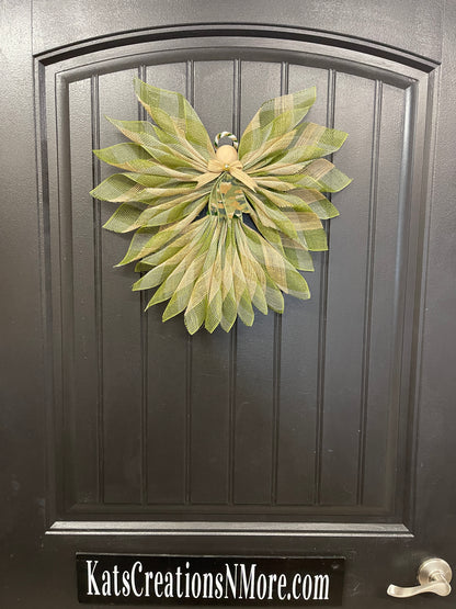 Army Military Angel Wreath, US Army Support Guardian Angel Wall Hanging, Veteran Tribute, Graveside Memorial, KatsCreationsNMore