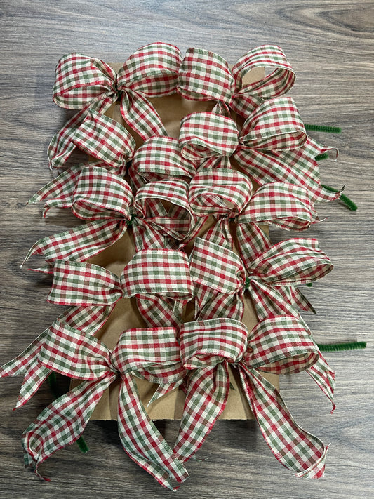 Country Christmas Tree Mini Bow Set, Holiday Winter Package Decor, KatsCreationsnMore