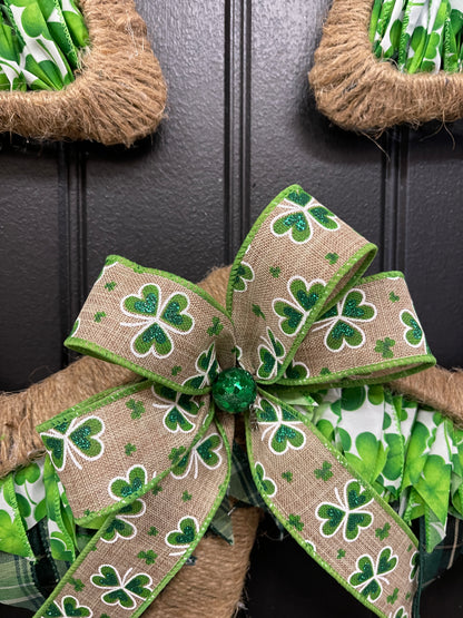 Shamrock St. Patrick’s Day Rustic Wreath by KatsCreationsNMore