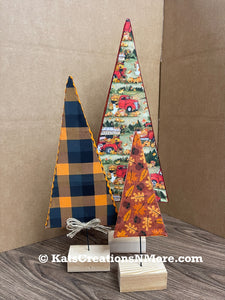 Fall Fabric Tree Set, Autumn Home Decor, KatsCreationsNMore