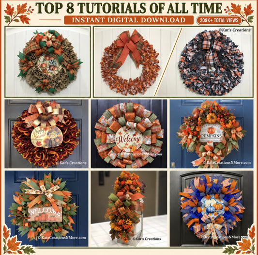 Top 8 Fall Wreath Tutorials of All Time | 8-Project Digital Tutorial Bundle | Instant Download