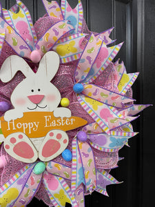 Hoppy Easter Bunny Storm Door Wreath by KatsCreationsNMore