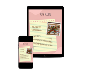 Bow Recipe PDF download shown on tablet and phone