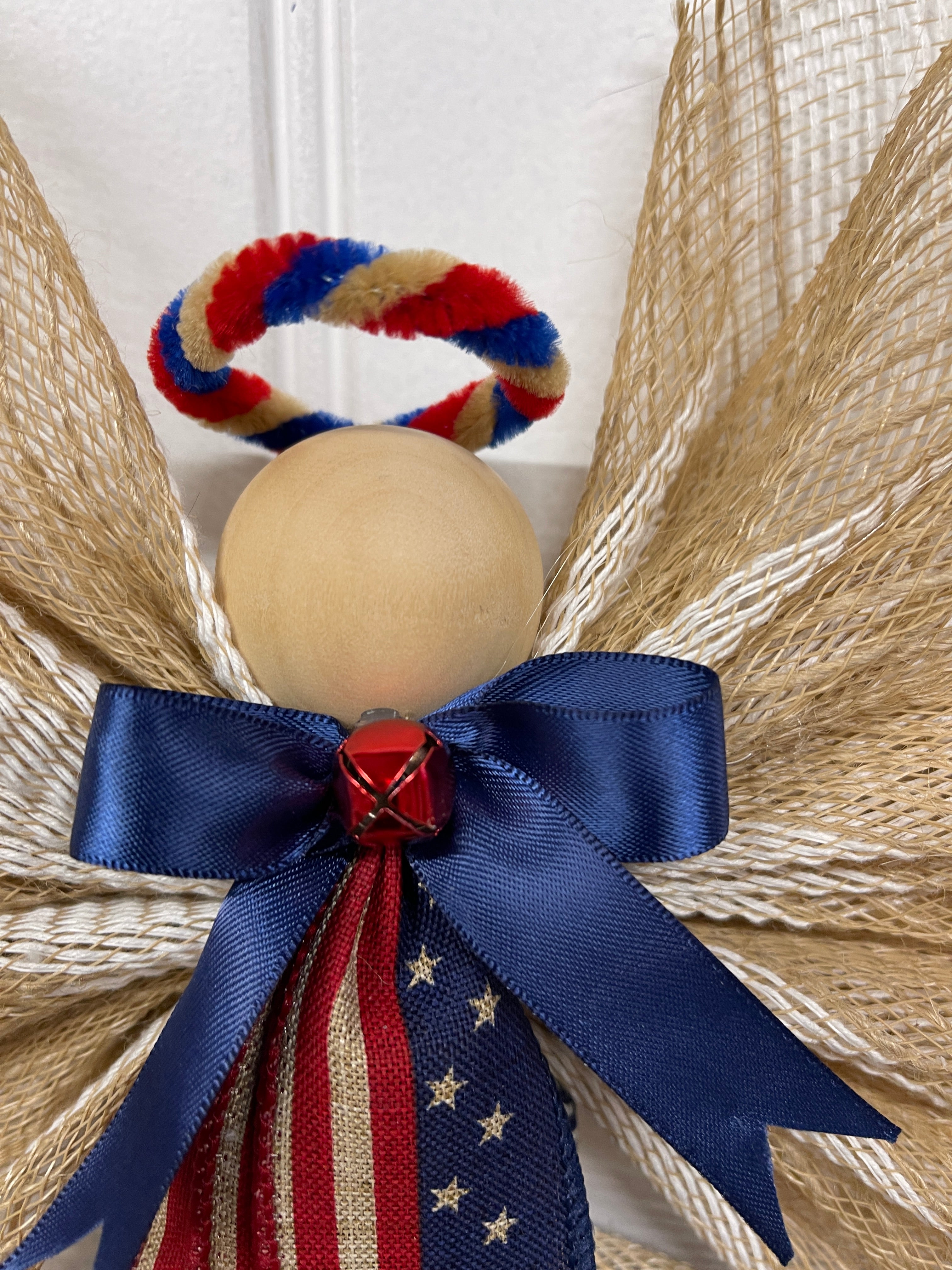 2023 Americana Charity Angel Tree Topper Wreath, KatsCreationsNMore