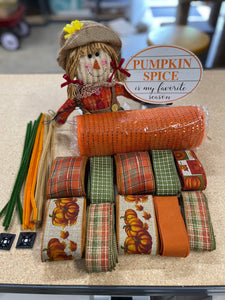 Fall Scarecrow Girl Premium Wreath Kit, Wreath Making Supplies