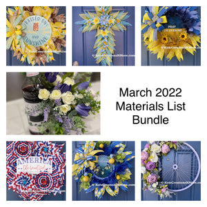 Photo of each design available in this March 2022 wreath making bundle