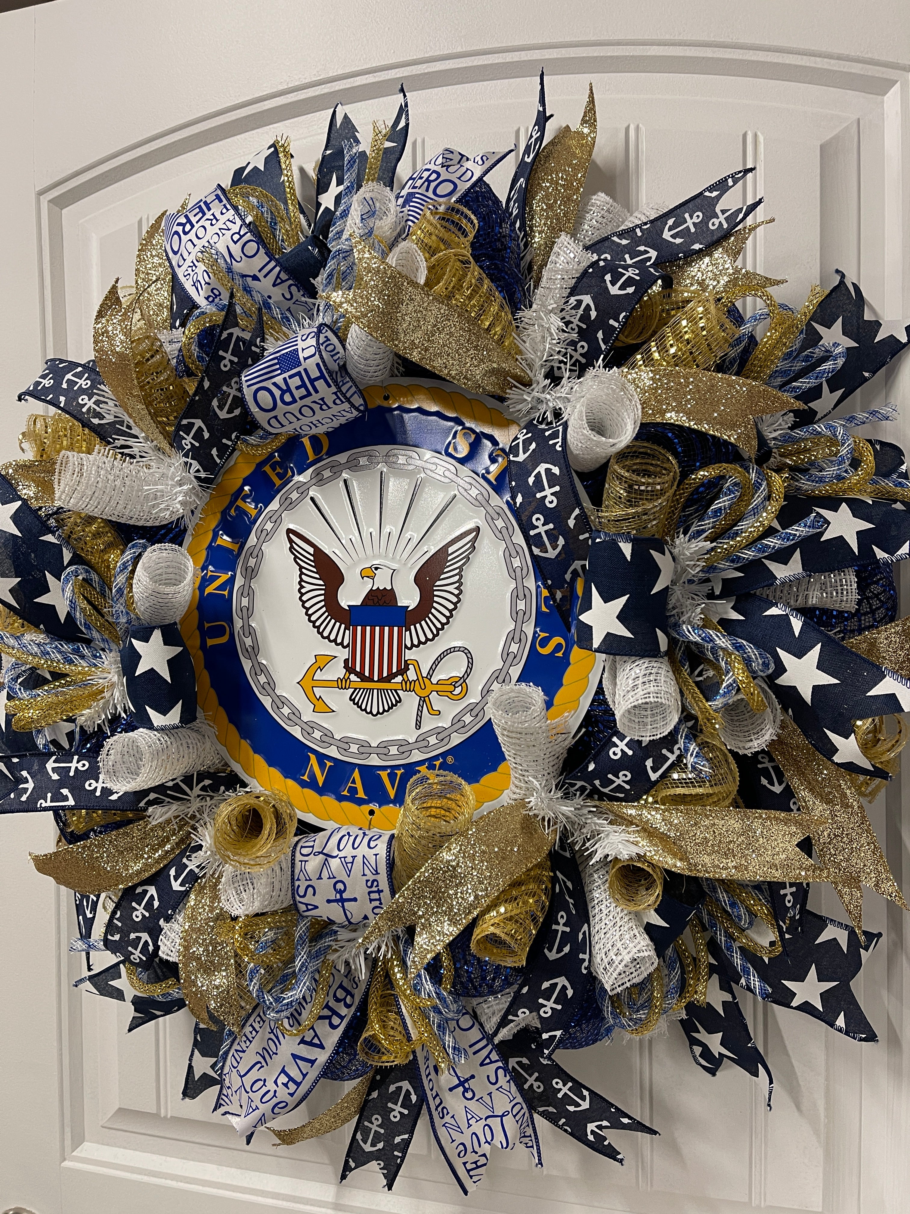 United States Navy Wreath, Military Support Naval Training, KatsCreationsNMore