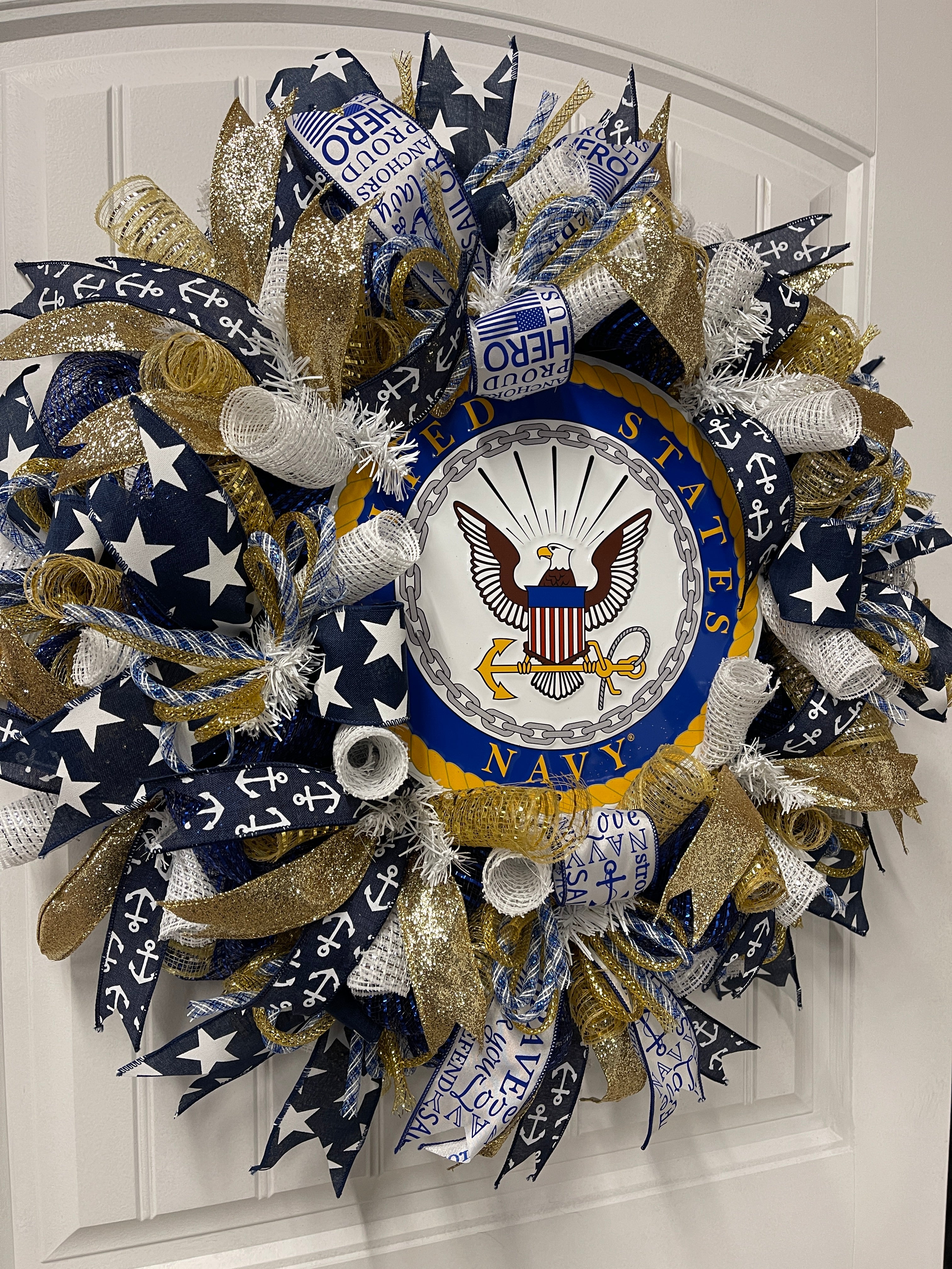 United States Navy Wreath, Military Support Naval Training, KatsCreationsNMore
