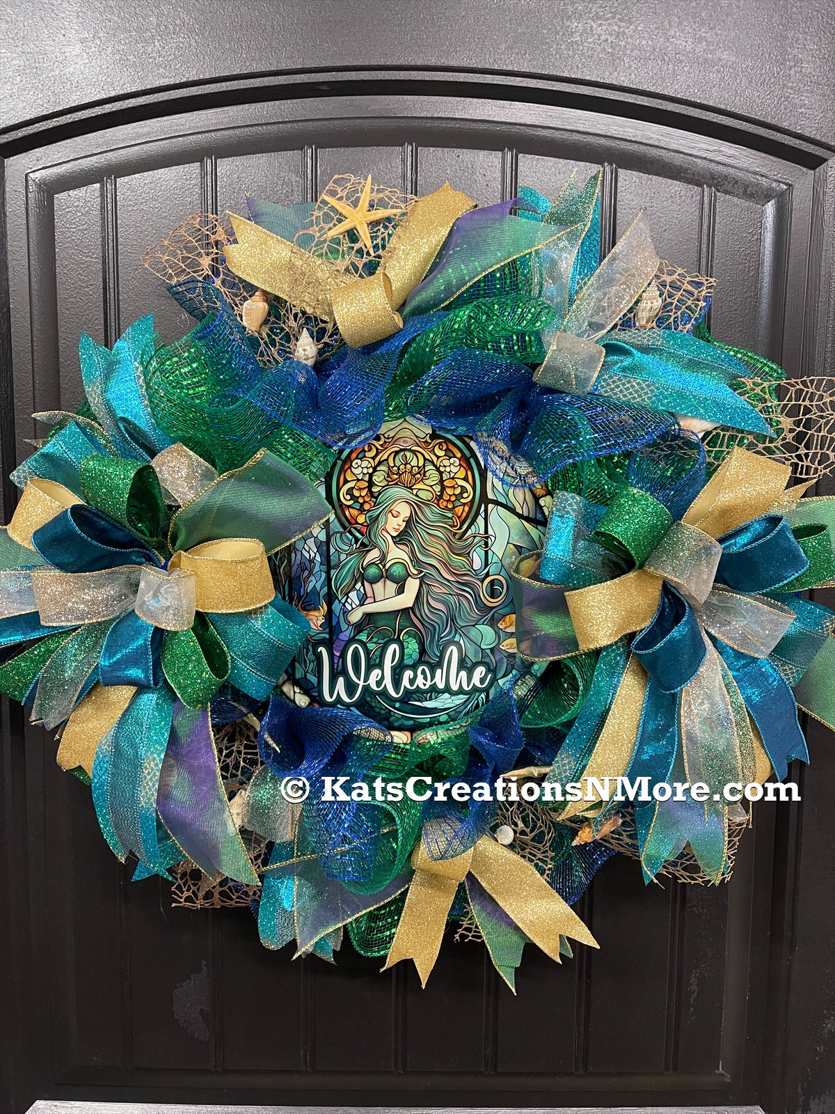 Mermaid Lagoon Beach Welcome Wreath, KatsCreationsNMore,