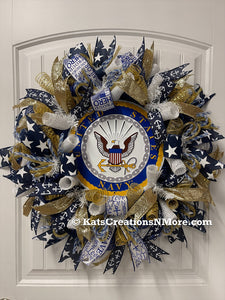 United States Navy Wreath, Military Support Naval Training, KatsCreationsNMore