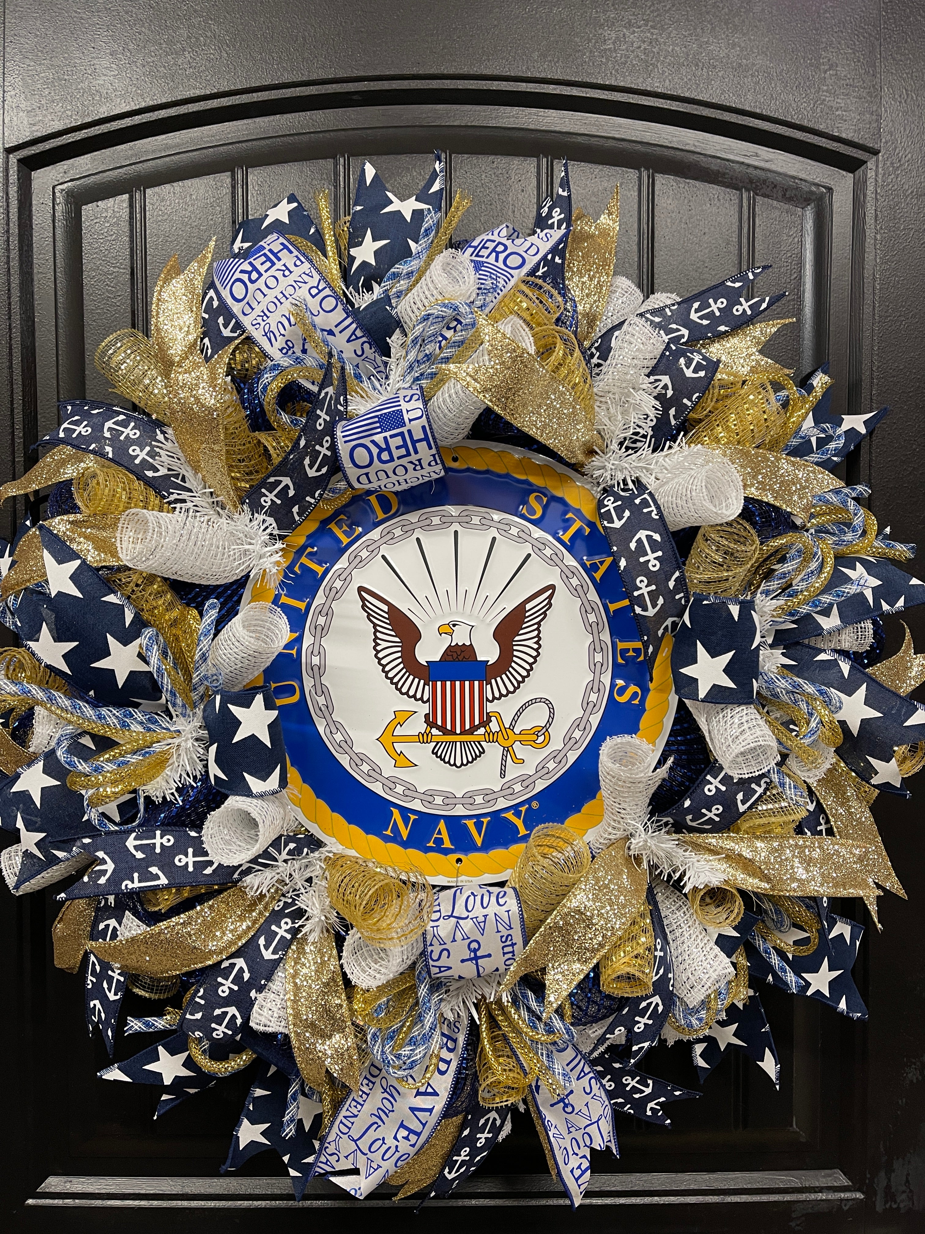 United States Navy Wreath, Military Support Naval Training, KatsCreationsNMore
