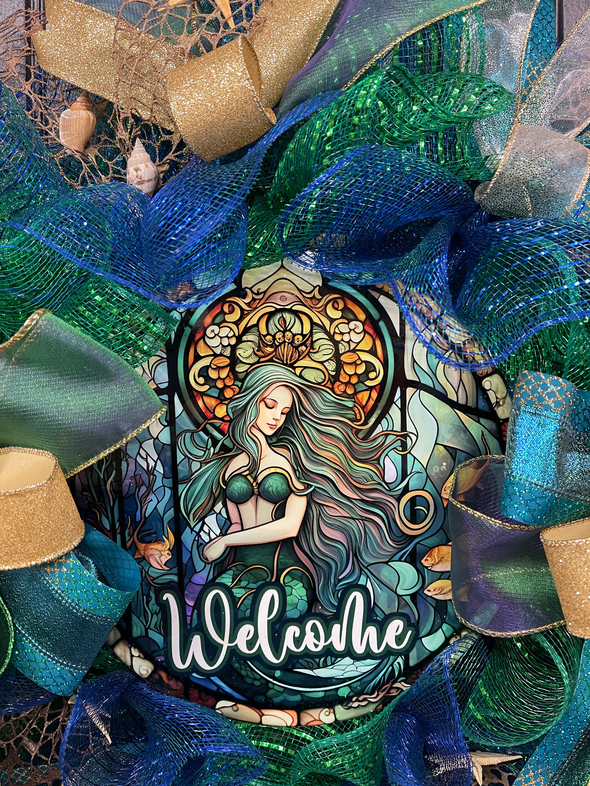 Mermaid Lagoon Beach Welcome Wreath, KatsCreationsNMore,